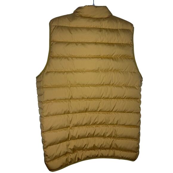 Lands' End Down Full Zip Puffer Vest Men's Large Tall LT Mustard Yellow Warm - Picture 2 of 7
